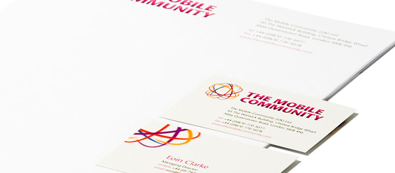 Mobile phone retailer stationery design