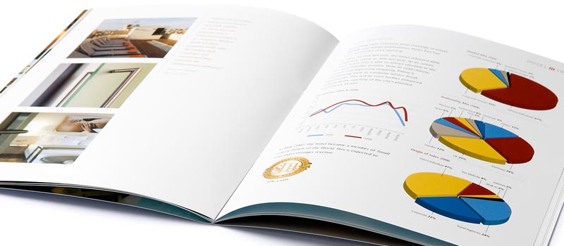 Property sales brochure showing charts